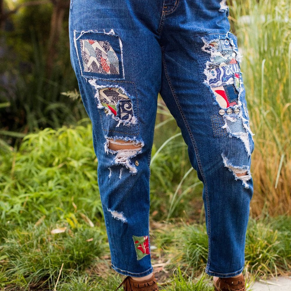 The "Eugenia" Jean | Eugenia | Upcycled Distressed |